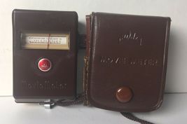 VINTAGE WALZ MOVIE METER WITH BROWN CASE - $9.75