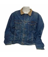Vintage Wrangler Mens Blanket Lined Denim Jean Western Trucker Jacket Bl... - £51.03 GBP
