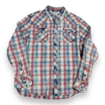 True Religion Men&#39;s Western Pearl Snap Plaid Long Sleeve Shirt Horseshoe Sz XXXL - £22.85 GBP