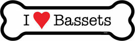 I Heart (Love) Bassets Dog Bone Car Fridge Magnet  2&quot;x7&quot; USA Made Waterp... - £3.90 GBP