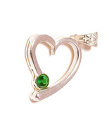 Russian Chrome Diopside Gemstone 925 Silver Overlay Handmade Heart Shape Pendant - $8.95