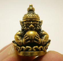 Magie Phra Rahu Om Jun Mini Amulet Lune Eater Eclipse Béni Thai Lucky Charm - $26.92