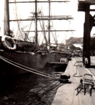 Big Ship Docked Sailboat Original Photo Vintage Photograph Antique - $12.95