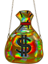 Bella Collection Crossbody $$ Money Bag Iridescent Gold with Gold Colore... - $372.38 MXN