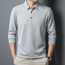 Men&#39;s Business Casual Polo Long Sleeve T-shirt Summer Comfortable Solid ... - $19.99