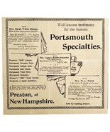 Preston New Hampshire Cologne 1894 Advertisement Victorian Portsmouth AD... - $14.99