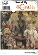Simplicity 8022 Scarecrow Dolls and Clothing 18 inch Uncut - $6.99