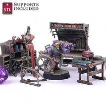 3D Printed STL Miniatures Fabric Seller Set 28mm - 32mm War Gaming D&amp;D - $185.49 MXN+