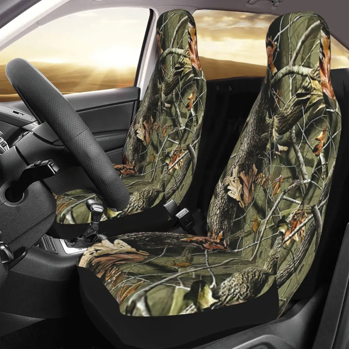 Hunting Military Camo Camouflage Woodland Reality Trees Car Seat Cover Custom - £40.68 GBP