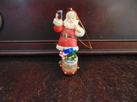 Trim-A-Tree Christmas Ornament Vintage #114 Coca-Cola Santa Cheers - $4.99