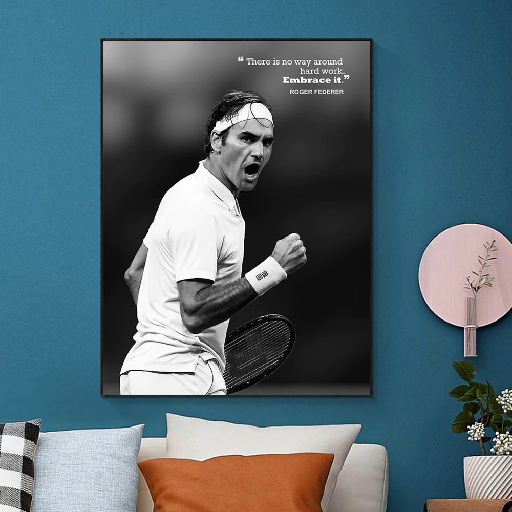 Sporting Famous Tennis Player Roger Federer Poster Wall Art Canvas Print on the  - £23.90 GBP