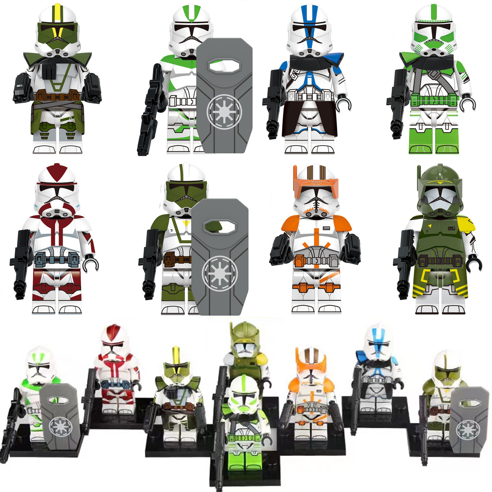 8Pcs Star Wars Clone Troopers Minifigure Commander Cody Captain Doom Min... - $21.89