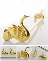 Gold Pvd Classic style bathroom brass swan single towel bar towel rack - $199.99