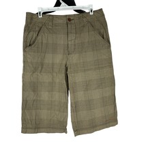 Columbia Mens Plaid Cotton Cargo Shorts Size 30 Brown Checkered Casual S... - $24.37