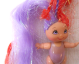 Lanard Fairykins Doll Purple Outfit Red Purple Glitter Hair Strands 2 3/... - £8.57 GBP