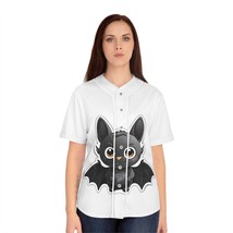 Women&#39;s Cartoon Bat AOP Baseball Jersey Custom Printed - £30.46 GBP