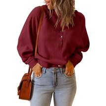 Women Drop Shoulder Long Sleeve Sweatshirt Fall V Neck Oversized Crop Pullover W - £53.35 GBP