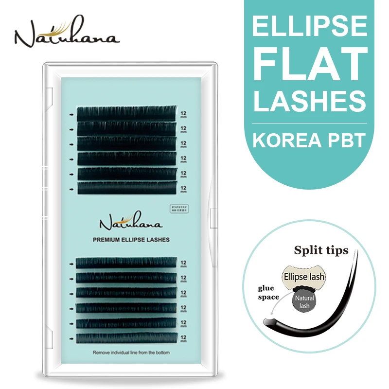  korea pbt ellipse flat eyelash extension split tips cilio softer false eyelashes matte thumb200