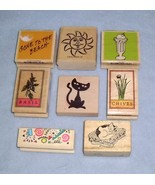 Rubber Stamps 8 Piece Set Herbs Cats Sundae Sun and More - $8.99