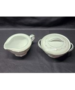 Vintage NORITAKE Creamer &amp; Sugar Bowl With Lid FAIRMONT 6102 Platinum Trim - £18.06 GBP