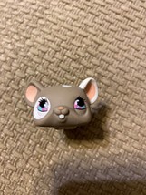 Littlest Pet Shop Authentic # 473 Gray White Mouse Blue Purple Striped Eyes - £2.35 GBP