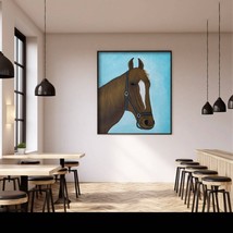 Brown Horse Original Painting on Canvas, Equine Wall Art, Chestnut Arabi... - £239.80 GBP