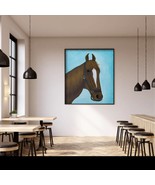 Brown Horse Original Painting on Canvas, Equine Wall Art, Chestnut Arabi... - £237.74 GBP