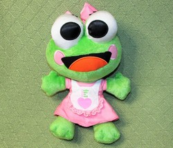 Sweet Frog Frozen Yogurt Plush Girl Promo Mascot 10&quot; With Pink Dress Bow 2011 - £8.49 GBP