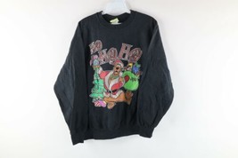Vintage 90s Scooby Doo Mens Medium Faded Christmas Spell Out Sweatshirt Black - £77.54 GBP