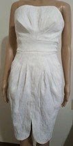 Catherine Malandrino White Ivory Pleated Bust Strapless Dress Size 6 - £125.80 GBP