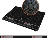2 Burner Electric Cooktop,Portable Dual Induction Cooker Cooktop With Sm... - $222.99