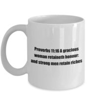 Inspirational Proverbs Classic Coffee Mug: Proverbs 11:16 A gracious woman reta - £15.78 GBP