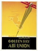Decor Golden Ray Air Union Travel Poster. Graphic Design. Home Wall Art. 1960 - £13.43 GBP+