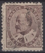 ZAYIX Canada 93 Used 10c brown lilac Royalty King Edward VII 121022S145 - £4.70 GBP