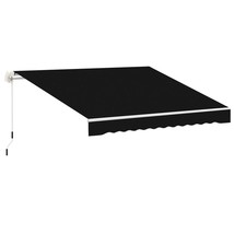 Outsunny 8x7 Manual Ret retractable Awning Outdoor Patio Deck Shade Black - $234.99