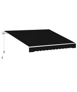 Outsunny 8x7 Manual Ret retractable Awning Outdoor Patio Deck Shade Black - $4,361.77 MXN