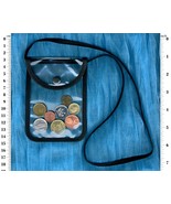 Transparent neck pouch purse with front flap snap fastener closure - $9.95