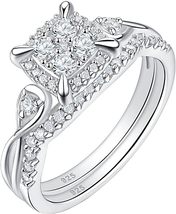 3.50 Ct Round Cut Diamond Bridal Set Wedding Ring 14k White Gold Finish - £128.30 GBP