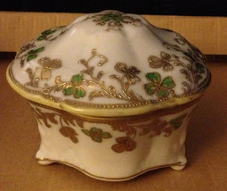 Antique 1920s IEC&amp;Co Japanese Porcelain Gilt Gold Beaded Moriage Clover Dish - £176.48 GBP