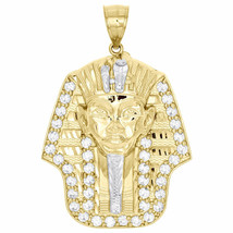 3Ct Lab Created Diamond Pharaoh King Tut Pendant Charm 10K Yellow Gold Plated - £139.35 GBP