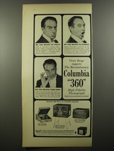 1954 Columbia 360 High Fidelity Phonograph Advertisement - Victor Borge - £14.74 GBP