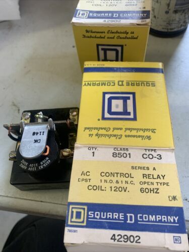 NEW SQUARE D CLASS 8501 TYPE CO-3 AC CONTROL RELAY DPST 1NO 1NC - $24.31