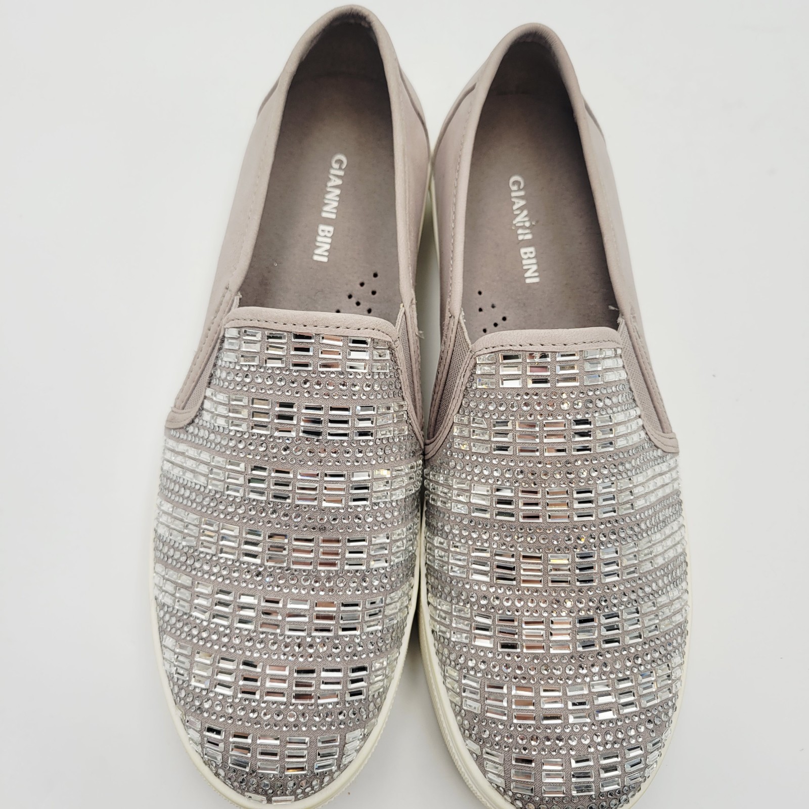 Gianni Bini Luxine Jeweled Beige Slip-One Sneaker Size 9 M Item image 7