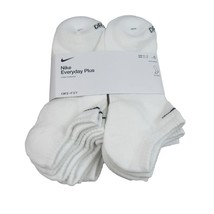 Nike Everyday Plus No Show Socks 6 Pack Mens Size 8-12 White Dri-Fit NEW - £20.87 GBP