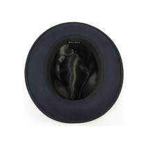 Men's Milani Wool Fedora Hat Soft Crushable Lined FD219 Navy Blue image 5