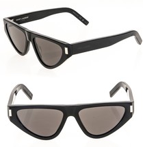 SAINT LAURENT 468 YSL SL468 001 Black Bold Geometric Cat Unisex Style Sunglasses - £295.69 GBP
