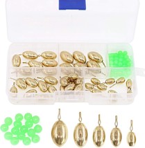 91-Pcs 5 Sizes Brass Fishing Sinkers Weights Assorted Kit Deep Sinker Weigh - £13.37 GBP