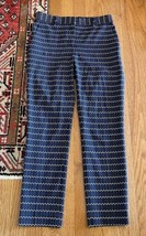 Theory Treeca 2 Geo Wool Trousers pants size 0 career straight navy blue graphic - £23.68 GBP