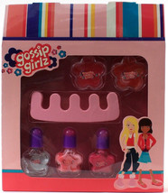 1 Gossip Girlz Chit Chat A Contains 2 Flower Lip Gloss Pot 3 Nail Polish Toesie - £5.50 GBP