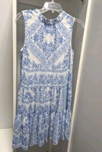 Calvin Klein Dress Womens Size 8 Floral Paisley Bow Sleeveless High Neck... - £27.17 GBP